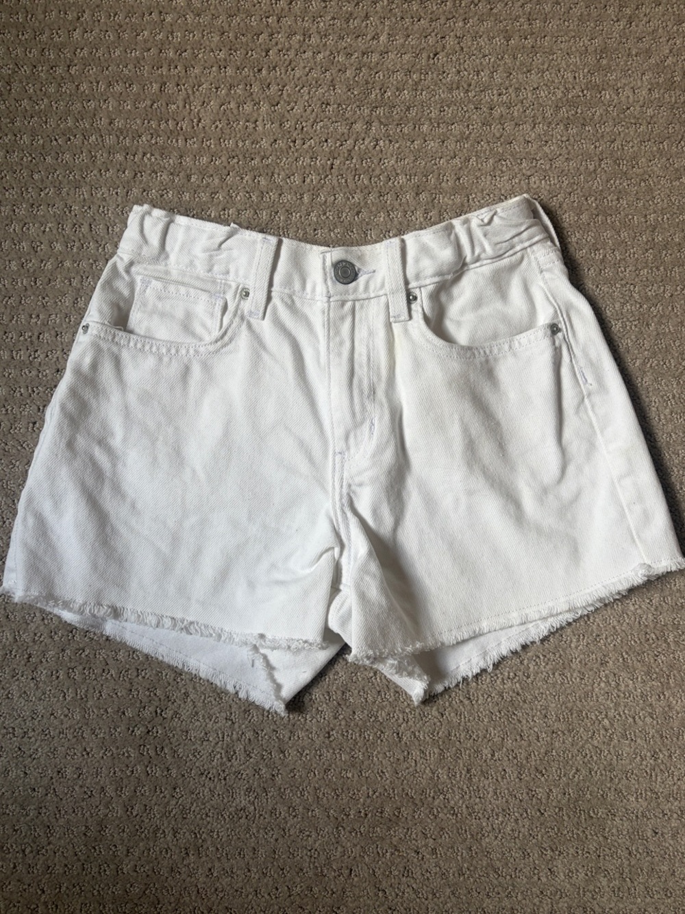 Old Navy High Rise Built In Tough White Denim Shorts